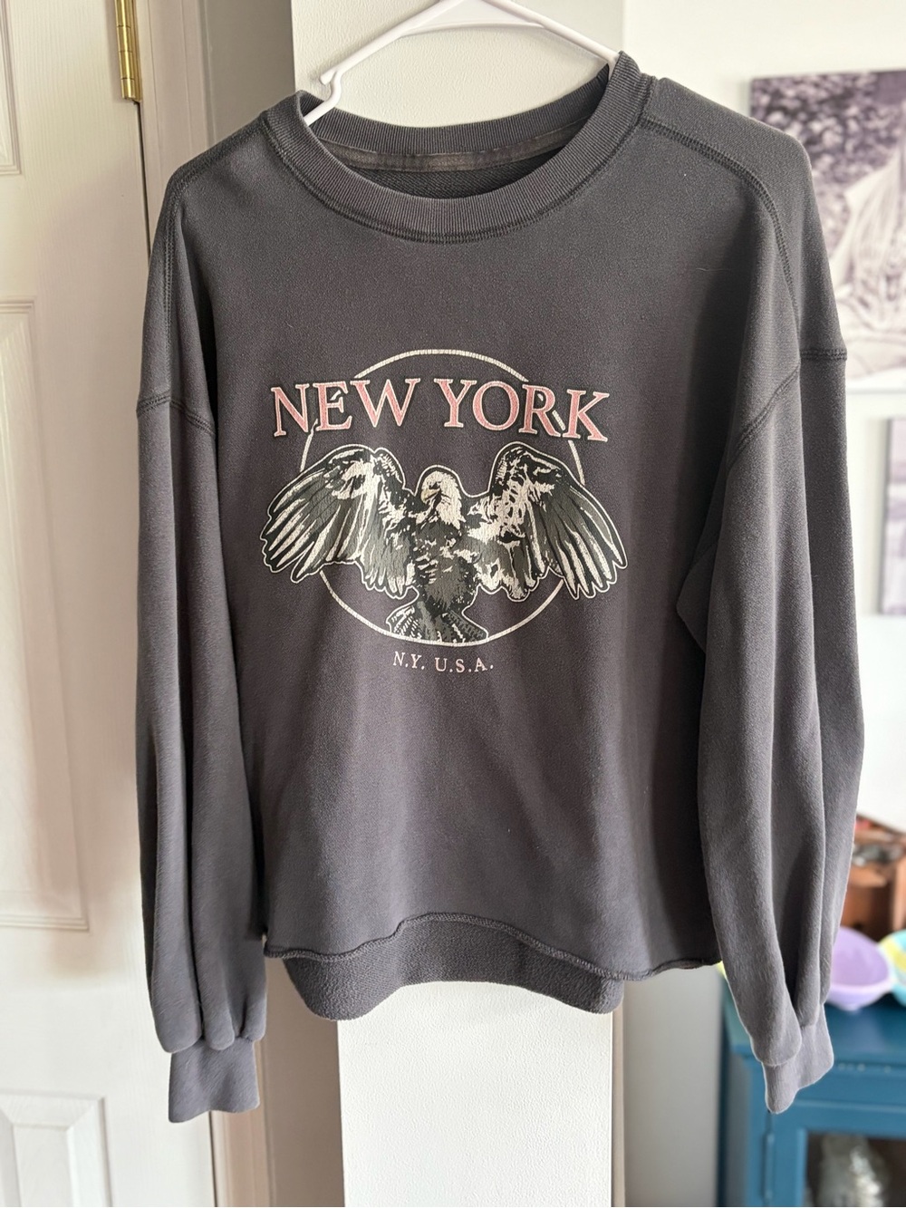 New York Graphic Abercrombie Pullover Sweatshirt - Gray